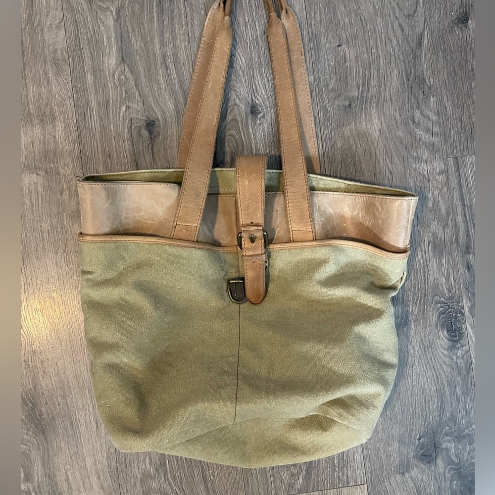 Ll bean canvas and leather purse